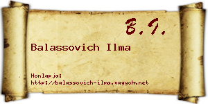 Balassovich Ilma névjegykártya